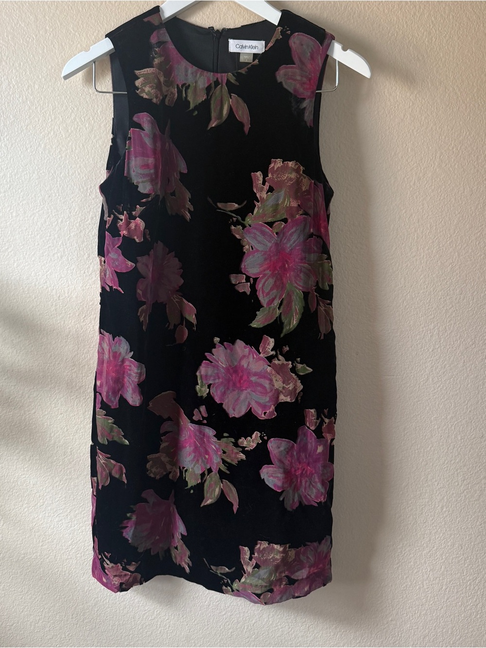 Calvin Klein Black Dress with Pink Floral Print 2